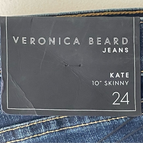 VERONICA BEARD JEANS NWT KATE 10” HIGH RISE SKINNY JEANS 24 VINTAGE WITH FRAY - Picture 5 of 14